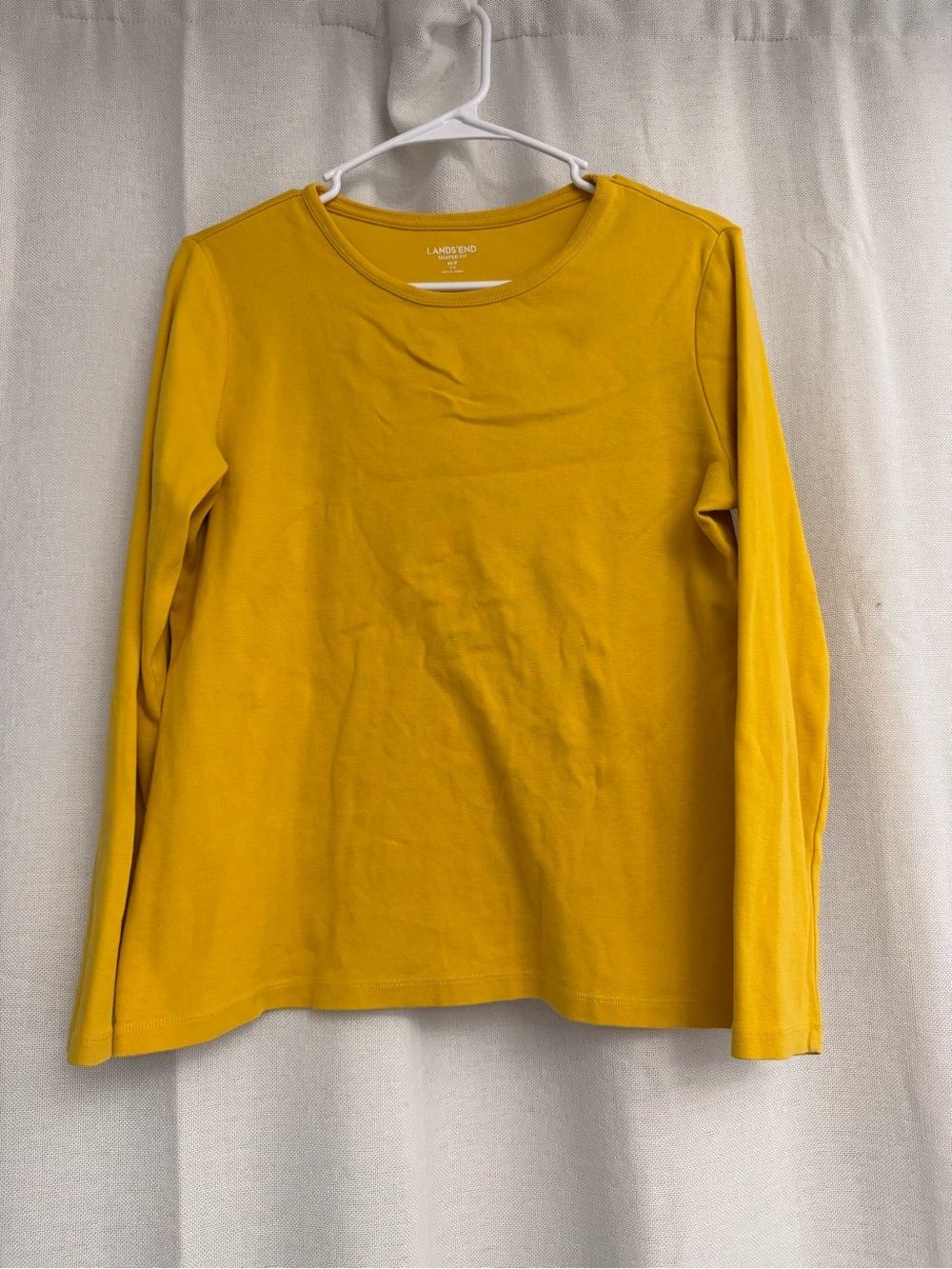 Lands' End Womens' Long Sleeve Crewneck Tee - Mustard Yellow
